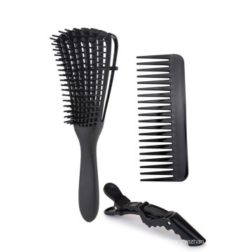 Black Color Afro Comb Brush Distributors for Long Curly Wave Hair, Fine and Thick